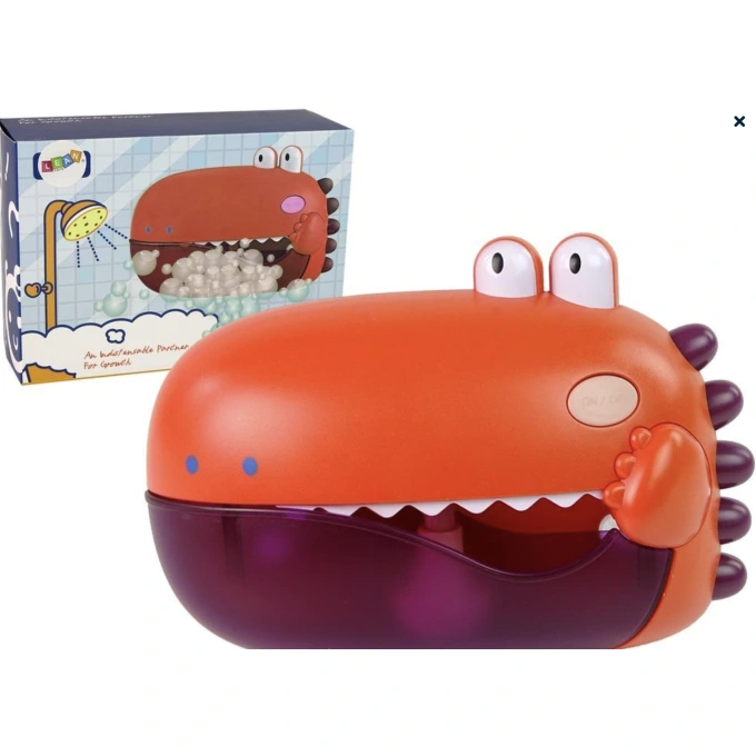 Dinozaur do kąpieli produkujący bańki czerwony